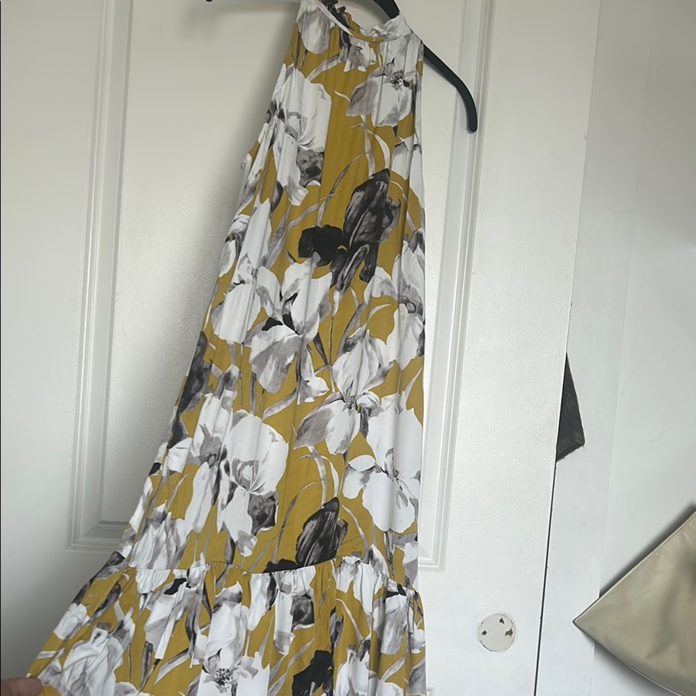 Anthropologie Free people floral high neck drop waist dress